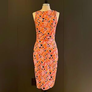 Diane Von Furstenberg Orange Geometric Midi Dress